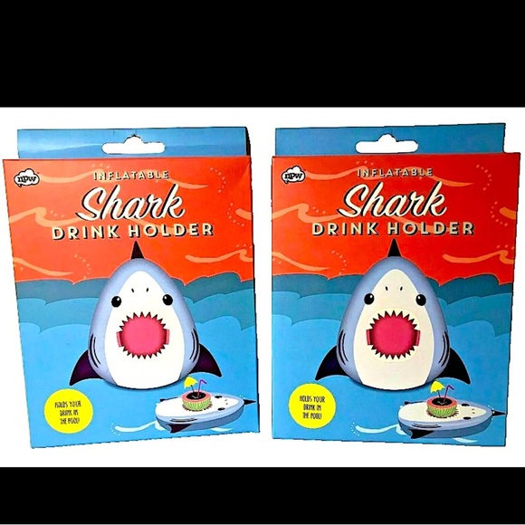 NPW New Inflatable Shark Drink Holder New In Box Lot of 2. - Picture 1 of 2